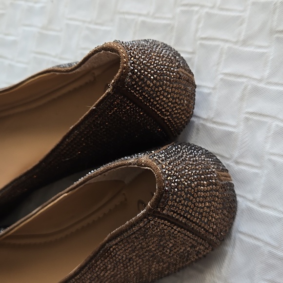 INC International Concepts Women's Copper Rhinestone Ballet Flats - Picture 3 of 8